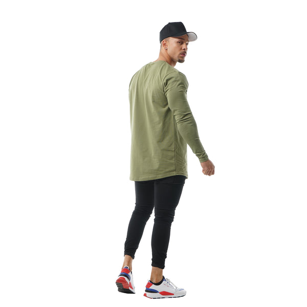 Faded Unfinished Business Long Sleeve - Olive