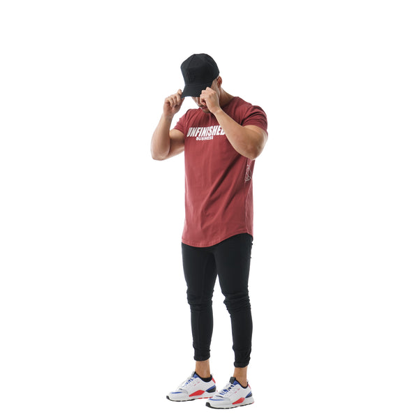 S2 Maroon Unfinished Business Curved Hem Tee