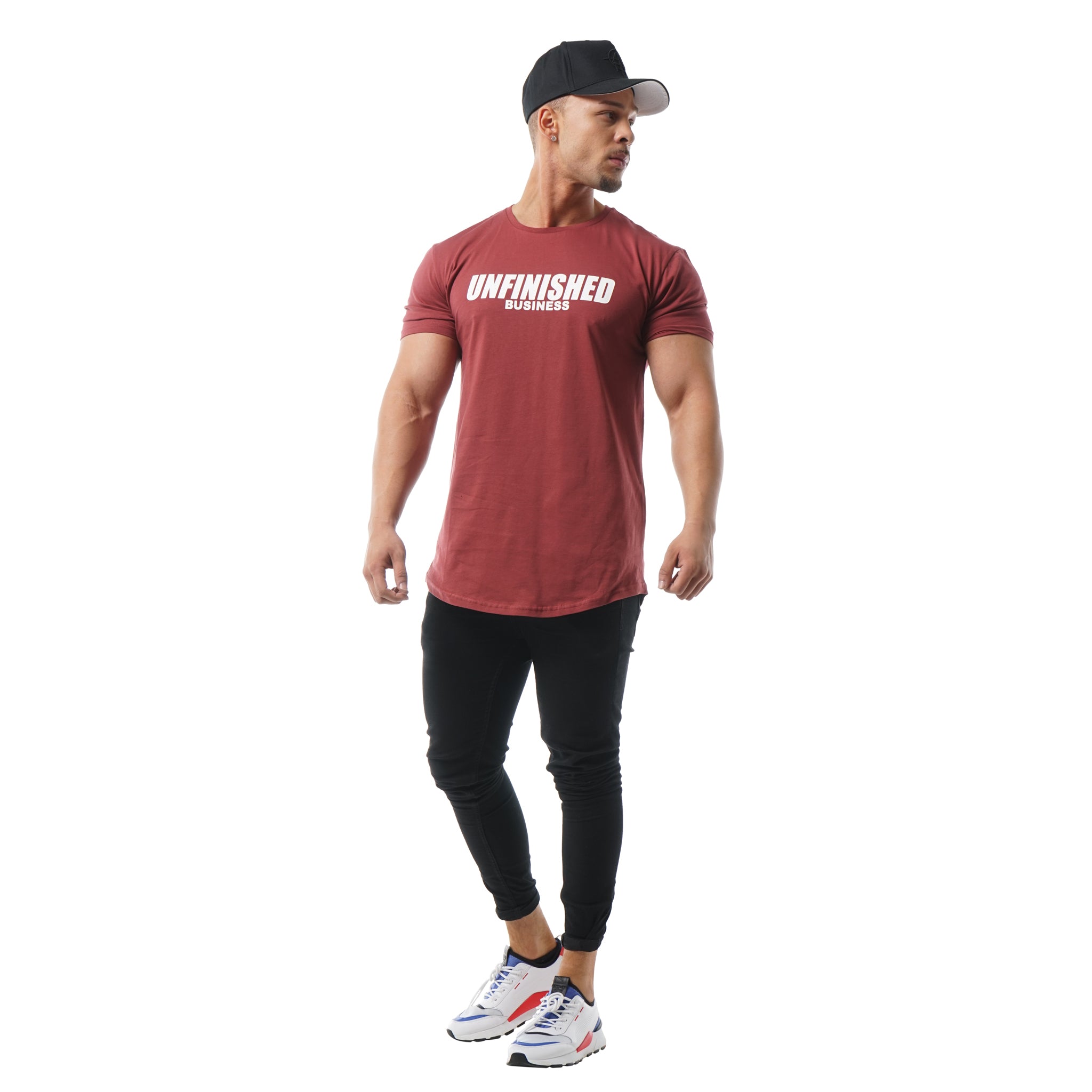 S2 Maroon Unfinished Business Curved Hem Tee