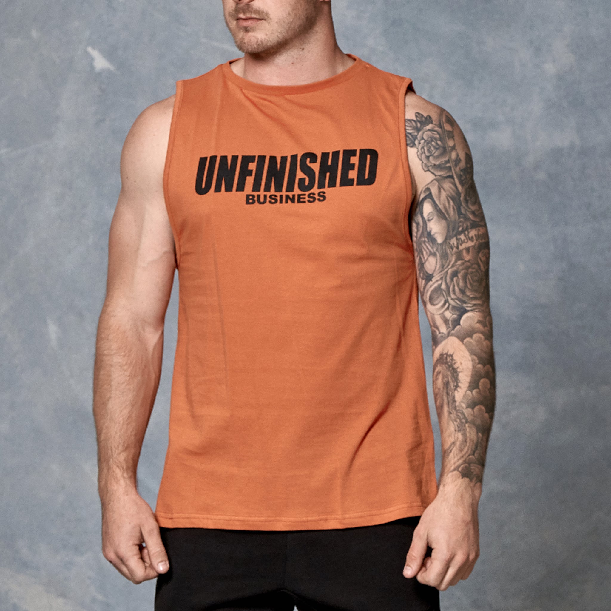S2 Orange Unfinished Business Muscle Tank
